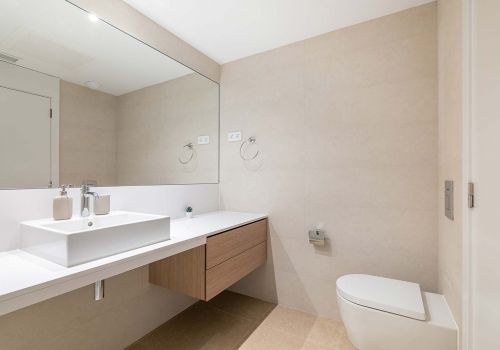 bathroom mirror installed by the team